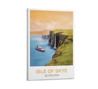 FZYUEN Impression sur toile vintage de l'île de Skye en Écosse - Décoration murale pour chambre à coucher - 40 x 60 cm