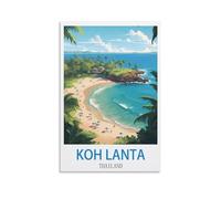 FZYUEN Impression sur toile vintage Koh Lanta Thaïlande pour décoration murale, chambre à coucher, 20 x 30 cm