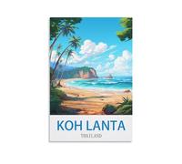 FZYUEN Impression sur toile vintage Koh Lanta Thaïlande pour décoration murale, chambre à coucher, 20 x 30 cm