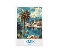 FZYUEN Izmir - Affiches de voyage vintage en Turquie - Impressions sur toile pour décoration murale, chambre à coucher (30 x 45 cm)