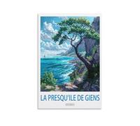 FZYUEN La Presqu'ile De Giens Hyères Poster de voyage vintage Impression sur toile pour décoration murale de chambre à coucher 20 x 30 cm