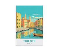 FZYUEN Poster de voyage vintage Trieste Italie 30 x 45 cm Impression sur toile pour décoration murale chambre à coucher