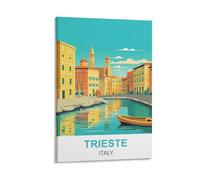 FZYUEN Poster de voyage vintage Trieste Italie 40 x 60 cm Impression sur toile pour décoration murale chambre à coucher