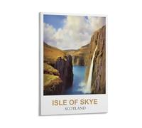 FZYUEN Poster vintage de voyage de l'île de Skye en Écosse - 40 x 60 cm - Décoration murale pour chambre à coucher