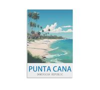 FZYUEN Punta Cana - Impression sur toile vintage pour décoration murale, chambre à coucher, République dominicaine (30 x 45 cm)