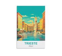 FZYUEN Trieste Italy - Affiches de voyage vintage (60 x 90 cm) - Impressions sur toile pour décoration murale d'intérieur, chambre à coucher