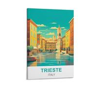 FZYUEN Trieste Italy - Affiches de voyage vintage sur toile pour décoration murale, chambre à coucher, 40 x 60 cm