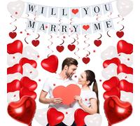 G-059 46 Piece Balloon Heart Balloon Wedding Rose Petal Proposal Wedding Decoration Wedding Deco Marry Me For Marriage Proposals Engagement Weddings Valentine's Day