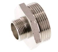 G 1 1/2'' x G 3/4'' Raccord double en laiton nickelé 16 Bar