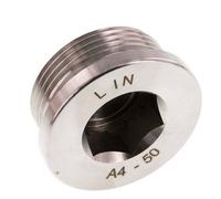G 1 1/4'' Bouchon de fermeture en acier inoxydable avec Hexagone intérieur 40 Bar