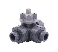 G 1-1/4" L-bore 3-Way PVC Ball Valve ISO-Top F03 10 bar PTFE/EPDM