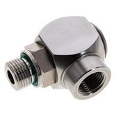 G 1/2'' M/F Coude à 90 degrés en acier inoxydable Joint tournant Haute pression 400 Bar - Hydraulique