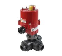 G 1/2 pouce T-port 3 voies PVC vanne à bille électrique 12 V AC/DC PTFE/EPDM