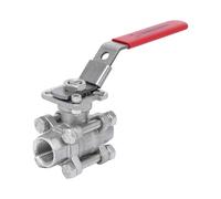 G 1/2'' Vanne À Bille 3 Pièces 2 Voies Acier Inoxydable 69 Bar PTFE ISO-Top F03/F04 - TamesonPRO 1121-012