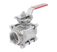 G 1/4'' Vanne À Bille 3 Pièces 2 Voies Acier Inoxydable 69 Bar PTFE ISO-Top F03/F04 - TamesonPRO 1121-014