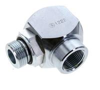 G 1'' M/F Acier zingué Coude 90 deg Joint Tournant Haute Pression 250 Bar - Hydraulique