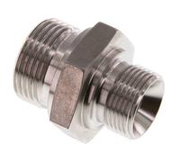 G 1'' x G 3/4'' Acier inoxydable Double Mamelon 345 Bar - Hydraulique