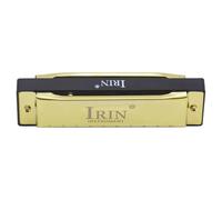 G-20 Mouthorgan Harmonica 10 trous 20 tons Clé de Sol Blues avec boîte en ABS pour débutants amateurs de musique Cadeau de Noël Instrument à vent Doré