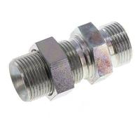 G 3/4'' Bulkhead en acier zingué Double mamelon 325 Bar - Hydraulique