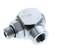 G 3/8'' M/F Acier zingué Coude 90 deg Joint Tournant Haute Pression 400 Bar - Hydraulique