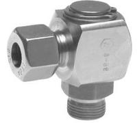 G 3/8'' Mâle x 10S Joint coudé pivotant en acier inoxydable à 90 degrés Bague de compression 630 Bar DIN 2353