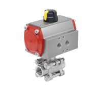G 3/8'' Vanne à Bille 2 Voies en Acier Inoxydable avec Actionneur Pneumatique à Rappel par Ressort, Normalement Fermée
