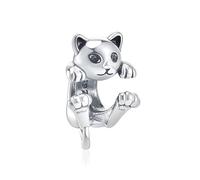 G 70 Charm Chat Heureux, Argent 925, Compatible avec Bracelet Pandora