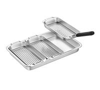 G.a HOMEFAVOR BBQ Grille Panier Set, Panier à Barbecue Acier Inoxydable, Panier à Légumes Barbecue, Paniers a Grillades, Plat de Cuisson Legumes/Viande/Poisson Barbecue avec Trous