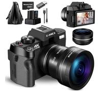 G-Anica Appareils photo numériques 4K pour la photographie, caméra vidéo 48MP/60FPS pour vlogging, caméra de vlogging pour YouTube, petite caméra. Objectif grand angle et macro