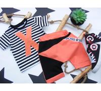 G-baby Ensemble 2 pièces T-shirt, short New Boss X - stripe, brick, taille 104