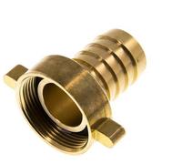 G Barbe de tuyau en laiton 1 1/2'' x 32mm avec joint NBR et écrou à ailettes 16 bar