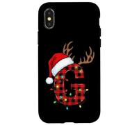 G Bonnet de Père Noël à Carreaux Coque pour iPhone X/XS