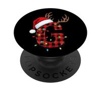 G Bonnet de Père Noël à Carreaux PopSockets PopGrip Adhésif
