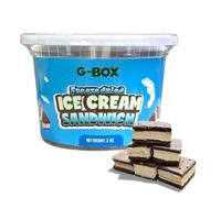 G-BOX Sandwichs à la crème glacée lyophilisée (vanille, 85 g) | Nourriture de camping lyophilisée, dessert spatial de la NASA, bonbons d'Halloween, parfaits pour le camping, l'extérieur, les fêtes