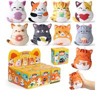 G.C 9 Pièces Mini Peluche Chat Cadeau Enfant 4 5 6 Ans, Jouet en Peluche Blind Box- 8 * 10cm, Chat Porte Clé pour Cadeaux Créatifs Pinata Anniversaire Cadeau Anniversaire Enfants Invites