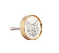 G Decor Bouton de porte en laiton, Poignée de porte avec motif animaux sauvages (chat)