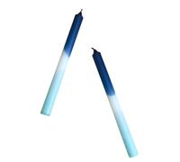 G Decor Lot de 2 bougies de table bleues/blanches/turquoise