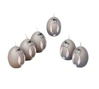 G Decor Lot de 6 bougies œufs de Pâques Hoppy Gris