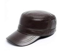 G&F Base-Ball Chapeau Plat Cuir Véritable Hommes Hiver Casquette Baseball Bandoulière Ajustable Taille Unique