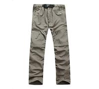 G&F Hommes Convertible Pantalon de Randonnée Séchage Rapide Respirant Léger Décontracté Extérieur Amovible Short (Color : Khaki, Size : L)
