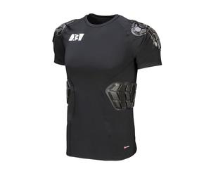 G-Form Youth Pro-X3 Short Sleeve Shirt - Youth Padded Compression Shirt for Bike Riding, Motocross, Skateboarding & More - Protective Bike Guard Undershirt - Noir, Grand/X-Grand