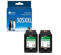G&G 305 Cartouches d'encre XL compatibles avec HP 305 pour HP DeskJet 2820e 2800 2720e 4220e 4210e 4120e 2710 2710e Envy 6020e 6000 6032e 6400 (2 noires)