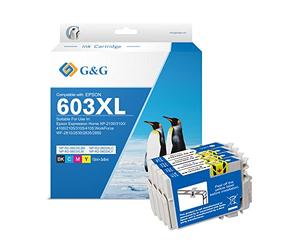 G&G 603XL Compatible cartouche d'encre pour EPSON 603XL pour Expression Home XP-2100 XP-2105 XP-3100 XP-3105 XP-3105 XP-4100 XP-4105 Workforce WF-2830 WF-2850 (4 Pack)