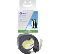 G&G BM-D-G-91200 compatible remplace DYMO 91220 Couleur de ruban: blanc Couleur de police: noir 12 mm 4 m
