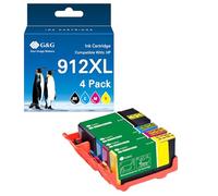 G&G Cartouches d'encre compatibles avec HP 912 XL 912XL Multipack pour HP OfficeJet Pro 8020 8022e 8010 8012 8013 8014 8015 (noir, cyan, magenta, jaune)
