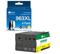 G&G Cartouches d'encre compatibles avec HP 963 XL 963XL Multipack pour HP OfficeJet Pro 9010 9012 9012e 9014 9014e 9020 9022 9022e 9025 (noir, cyan, magenta, jaune)