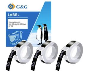 G&G Cassette à ruban Couleur de ruban: noir Couleur de police: blanc 9 mm 3 m
