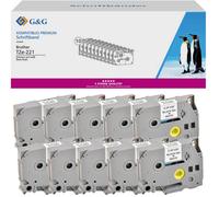 G&G; Couleur de ruban: blanc Couleur de police: noir 9 mm 8 m