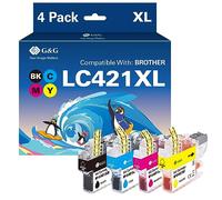 G&G LC421XL LC421 Cartouches compatibles avec Brother LC421XL pour Brother MFC-J1010DW DCP-J1050DW DCP-J1140DW (noir, cyan, magenta, jaune)