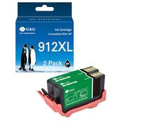 G&G Lot de 2 cartouches d'encre compatibles avec HP 912 XL 912XL pour HP OfficeJet Pro 8020 8022e 8010 8012 8013 8014 8015 (2 noires)